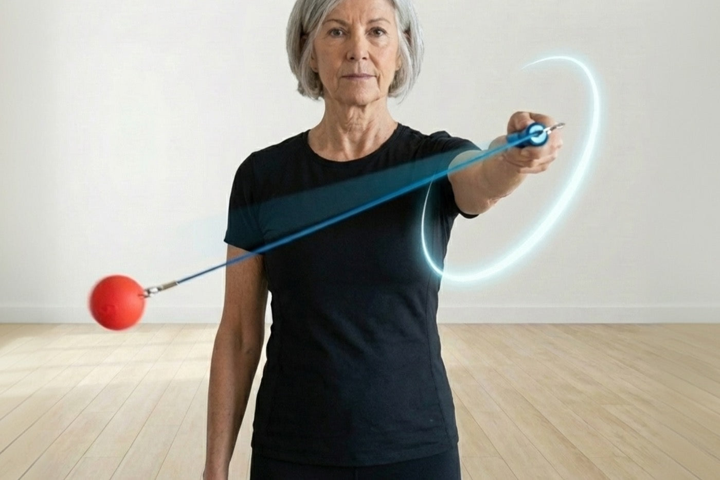 The daytime weighted-pendulum exercise being used at home